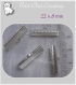 Lot 10 pinces cache-noeuds 22mm x 8mm embouts pour fil cordon suédine liberty métal argenté 22x8mm *a66 