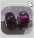 2 charms perles donuts mauve violet metal argente 14x8mm pour serpent*d638 