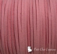 1,80m fil suedine cordon daim velvet textile rose bÉbÉ 3x1mm *c31 