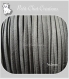 3m cordon gris daim velvet fil textile 3x1mm type suedine *c70 