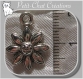 5 breloques fleur multipetale 15mm pendentifs perles en metal argente *b310 