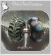 2 perles donuts mix noir fleuilles lampwork compatibles chaine serpent *d583 