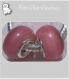 2 charms perles semi-précieuses rondelles oeil de chat rose 14x8mm *n27 