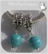2 perles charms turquoise semi-precieuses 8mm *e169 