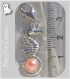 1 charm hippocampe breloque sur mousqueton metal argente perle rose *v108 