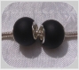 2 perles donuts charms metal argentÉ verre lampwork noir givrÉ serpent *d724 