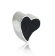 Mix 2 perles noires rondells:donut verre & charm coeur email  pour serpent *d719 