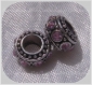 2 charms perles rondelle donuts metal argente strass rose pour serpent *h312 
