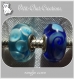 2 perles donuts mix bleu azur saphir lampwork compatibles chaine serpent *d587 