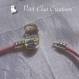1 bracelet 19cm serpent cuir rose clip metal argentÉ compatible charms & donuts *g11e 