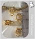 10 belieres charms anneaux metal dore feuilles d'or pur 12x6mm trou 5mm *w19 