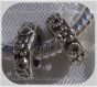 2 charms perles anneaux fleurs metal argente 3mm x 10mm trou 6mm compatibles serpent *e112 