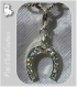 1 charm fer a cheval perle metal argente strass breloque mousqueton *v411a 