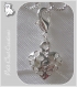 1 charm coeur fleurs perle en 3d metal argente breloque sur mousqueton *v403 