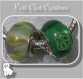 Mix 2 perles jaune & vert rondelles charms verre lampwork souffle *d187 