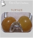2 perles charms rondelles donuts semi-precieuses en topaz 14x8mm *n23a 
