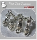 4 charms chaussures talon tong breloques perles metal argent mousquetons *vu13 