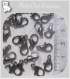 10 mousquetons noirs 12x6mm fermoirs en metal coloris noir gris hÉmatite pour chaines *u3 