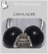 2 charms perles semi-precieuses onyx noir rondelles argente 14x8mm *n16 