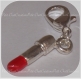 1 charm rouge a levres perle breloque sur mousqueton metal argente *v535 