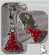 1 charm petite culotte slip rouge breloque avec mousqueton en metal argente*v290 