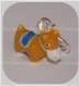 1 charm sur mousqueton cheval poney marron caramel horse breloque en metal argente *v396 