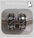 2 perles charms anneaux metal argente strass lunaire compatible serpent *h283 