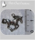 10 breloques cheval western perles en metal argente 21x15mm *b471 