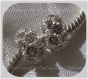 2 charms strass translucides cristal perle metal argente 11x6mm serpent trou 5mm *h297 