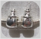 2 charms perles anneaux bonhomme de neige metal argente 13x8mm trou 5mm *e238 