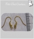 50 supports crochets boucles d'oreilles metal dore clair 19x18mm neufs *o16 