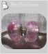 2 perles charms donuts rondelles verre rose translucide compatibles *d713 