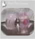 2 perles charms donuts rondelles verre rosetranslucide compatibles *d714 