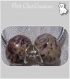 2 charms perles rondelle donuts verre blanc paillette metal argente *d31 