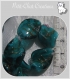 4 perles twist verre souffle lampwork turquoise vert fleurs roses 21x16mm *l200 