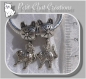 2 charms chat perles pendentifs metal argente beliere avec chat *e100 