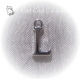 1 breloque charm lettre alphabet "l" métal argenté plaqué argent 14mm *k12 