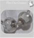 Lot de 2 perles charms donuts rondelles verre blanc translucide compatibles *d14 