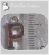 1 breloque charm lettre alphabet "p" métal argenté plaqué argent 14mm *k16 
