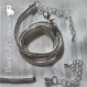 1 chaine 45+5cm collier serpent metal argente 3mm de diamètre compatible mousqueton devise *g12 