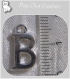 1 breloque charm lettre alphabet "b" métal argenté plaqué argent 14mm *k2 