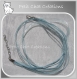 1 collier bleu clair azur en fil de coton & organza 44+4cm avec mousqueton *c102 