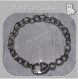 1 chaine bracelet métal argenté coloris metal 20cm maillon 7x5mm mousqueton *c89 
