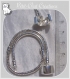 1 chaine 21cm bracelet serpent metal argente compatible fermoir clip aimante*g3c 