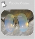 2 charms perles donut semi-precieuses en opale rondelle argente 14x8mm *n46a 