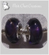 2 charms perles donuts verre violet metal argente pour chaine serpent *d710 