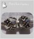 2 charms perles anneaux fleurs metal argente 10x9mm trou 5mm compatibles *e231 