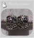 2 charms perles anneaux fleurs metal argente 6x9mm trou 5mm compatibles *e232 