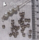 50 intercalaires toupies spacers perles metal argente 3x5mm *s1 