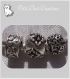 3 charms perles anneaux fleurs metal argente 10mm compatible serpent *e230 